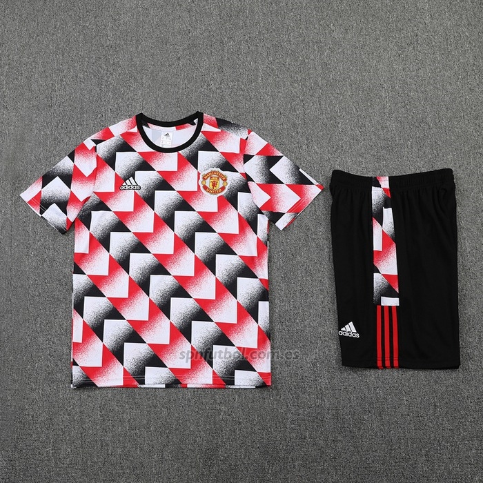Chandal del Manchester United Manga Corta 2022-2023 Negro y Rojo - Pantalon Corto
